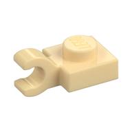 Plate Special 1 x 1 with Clip Horizontal [Thick Open O Clip] (Tan)