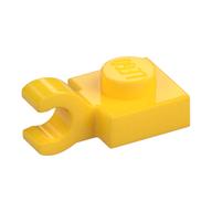 Plate Special 1 x 1 with Clip Horizontal [Thick Open O Clip] (Yellow)