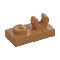 Plate Special 1 x 2, Top Clip [Open O] (Medium Nougat)