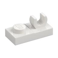 Plate Special 1 x 2, Top Clip [Open O] (White)