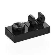 Plate Special 1 x 2, Top Clip [Open O] (Black)