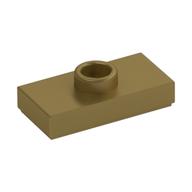 Plate Special 1 x 2 with 1 Stud with Groove and Inside Stud Holder (Jumper) (Metallic Gold)
