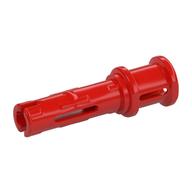 Technic Pin Long with Friction Ridges Lengthwise and Stop Bush [2 Lateral Holes, Small Pin Hole] (Red)