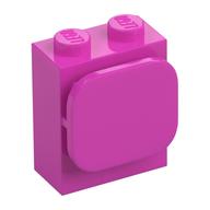 Brick Special 1 x 2 x 2 with Photo Clip (Dark Pink)