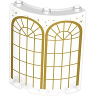 Panel 4 x 4 x 6 Quarter Cylinder with Golden Windows Print (Trans-Clear)