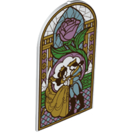 Glass for Frame 1 x 6 x 7 with Glass-Stained Window, Rose, Belle, Beast as Human Prince Print (White)