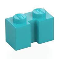 Brick Special 1 x 2 with Groove (Medium Azure)