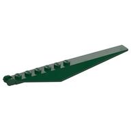 Hinge Plate 1 x 12 Locking with Angled Side Extensions and Tapered Ends, 7 Teeth (Dark Green)