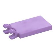 Tile Special 2 x 3 with 2 Clips without Tab between Clips (Medium Lavender)
