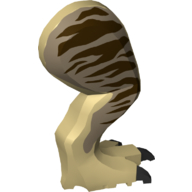 Animal Body Part, Dinosaur, Tyrannosaurus Rex Leg, Right, with Pin, Dark Tan Field, Dark Brown Markings Print (Tan)
