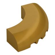 Brick Round Corner 5 x 5 x 1 Curved, Bottom Cut Outs, No Studs, 7 Bottom Tubes (Pearl Gold)