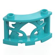 Fence Decorative 3 x 3 x 2 Quarter Round with 2 Studs (Medium Azure)