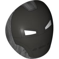 Large Figure Shoulder Cover, Armor, Round, Smooth with Iron Man Helmet Print (Pearl Titanium)