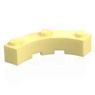 Brick Round Corner 4 x 4 Macaroni Wide with 3 Studs (Bright Light Yellow)