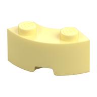 Brick Round Corner 2 x 2 Macaroni with Stud Notch and Reinforced Underside [New Style] (Bright Light Yellow)
