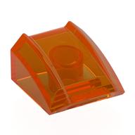 Brick Curved 2 x 2 with Lip, No Studs (Trans-Orange)