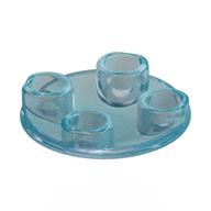 Plate Round 2 x 2 with Rounded Bottom [Boat Stud] (Opal Trans-Light Blue)