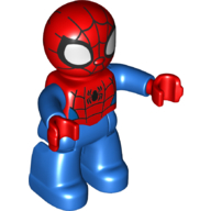 Duplo Figure Spider-Man, Large Eyes, Blue and Red Print (Red)