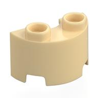 Brick Round, Half 1 x 2 (Tan)