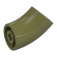 Brick Round 2 x 2 D. Tube with 45° Elbow and Axle Holes (Crossholes) at Each End [SHORT] (Olive Green)