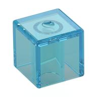 Minifig Head Special, Cube [Plain] (Trans-Light Blue)