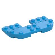 Plate Round Corners Double 4 x 8 with 2 x 2 Cutout and 2 x 8 Raised Studs, Reduces Nubs (Dark Azure)