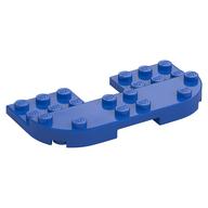 Plate Round Corners Double 4 x 8 with 2 x 2 Cutout and 2 x 8 Raised Studs, Reduces Nubs (Blue)