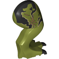 Animal Body Part, Dinosaur, Tyrannosaurus Rex Leg, Right, with Pin, Black Claws, Black Markings, Scars Print (Olive Green)