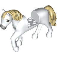Animal, Horse with Raised Leg, Tan Mane and Tail, Dark Bluish Grey Nose Print (White)