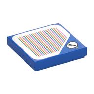 Tile 2 x 2 with Speech Bubble with '!' and Barcode Print (Sticker) (Blue)