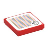 Tile 2 x 2 with Boom Boom and Barcode Print (Sticker) (Red)