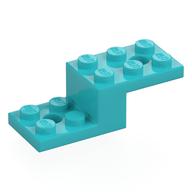 Bracket 5 x 2 x 1 1/3 with Holes, Pin Bottom (Medium Azure)