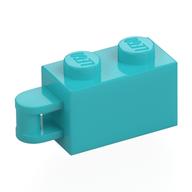 Brick Special 1 x 2 with Vertical Closed Handle on Edge (Medium Azure)