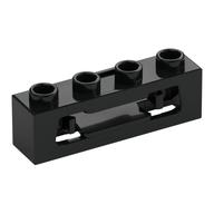 Launcher, Brick Special 1 x 4 with Inside Clips (Disk Shooter) (Black)