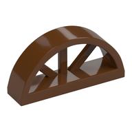 Window 1 x 4 x 1 2/3 with Spoked Rounded Top (Reddish Brown)