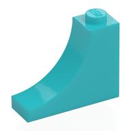 Brick Curved 1 x 3 x 2 Inverted [Inside Bow] (Medium Azure)