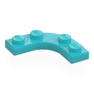 Plate Round Corner 3 x 3 with 2 x 2 Round Cutout (Medium Azure)