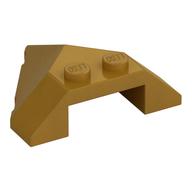 Brick Wedged, Sloped 4 x 4 Pointed (Pearl Gold)