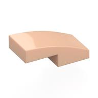 Brick Curved 2 x 1 No Studs [1/2 Bow] (Light Nougat)