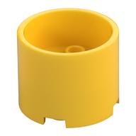 Brick Round 3 x 3 x 2 Recessed Center with 2 x 2 Studs and Axle Hole (Yellow)