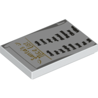 Tile 2 x 3 with 'Santa's Nice List' Print (White)