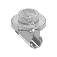 Plate Special Round 1 x 1 with Hollow Stud and Bar on Underside - Long Space (Trans-Clear)