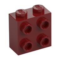 Brick Special 1 x 2 x 1 2/3 with 4 Studs on 1 Side (Dark Red)
