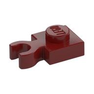 Plate Special 1 x 1 with Clip Vertical [Thick Open O Clip] (Dark Red)