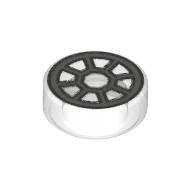 Tile Round 1 x 1 with Dark Bluish Grey Cockpit Print (Trans-Clear)