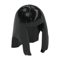 Hair Long Straight with Bangs - Hard Plastic (Black)