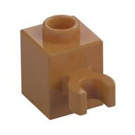 Brick Special 1 x 1 with Clip Vertical [Open O Clip, Hollow Stud] (Medium Nougat)