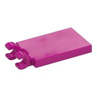 Tile Special 2 x 3 with 2 Clips without Tab between Clips (Magenta)