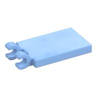 Tile Special 2 x 3 with 2 Clips without Tab between Clips (Bright Light Blue)