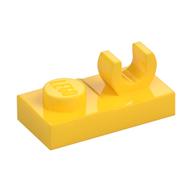 Plate Special 1 x 2, Top Clip [Open O] (Yellow)